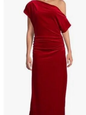 Gibson Latimer One-Shoulder Red Evening Gown